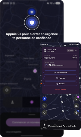 Bouton SOS de Prudency permettant d’envoyer une alerte et sa position à ses proches